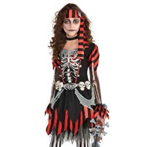 SKELE-PUNK PIRATE 🏴‍☠️ COSTUME SIZE GIRL SMALL (4-6) 🌟NWT🌟 - Picture 2 of 11